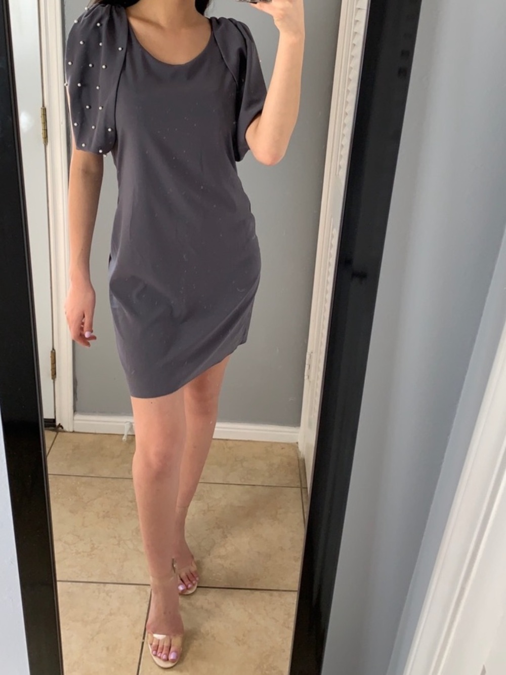 Karlie Pearl Embellished Sleeve Cocktail Dress